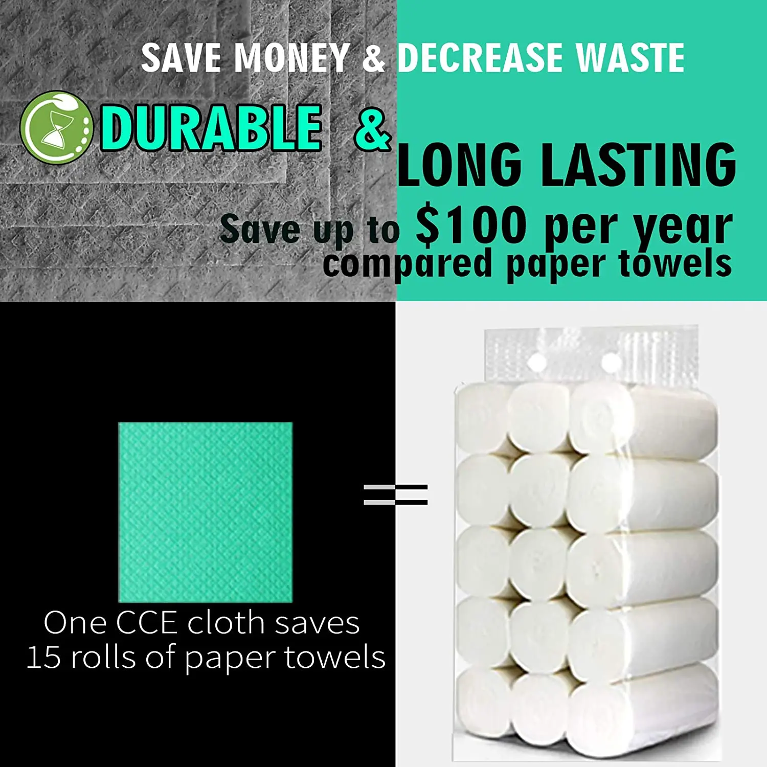  CCE Swedish Dishcloths Cellulose Sponge Cloths, 6 Pack