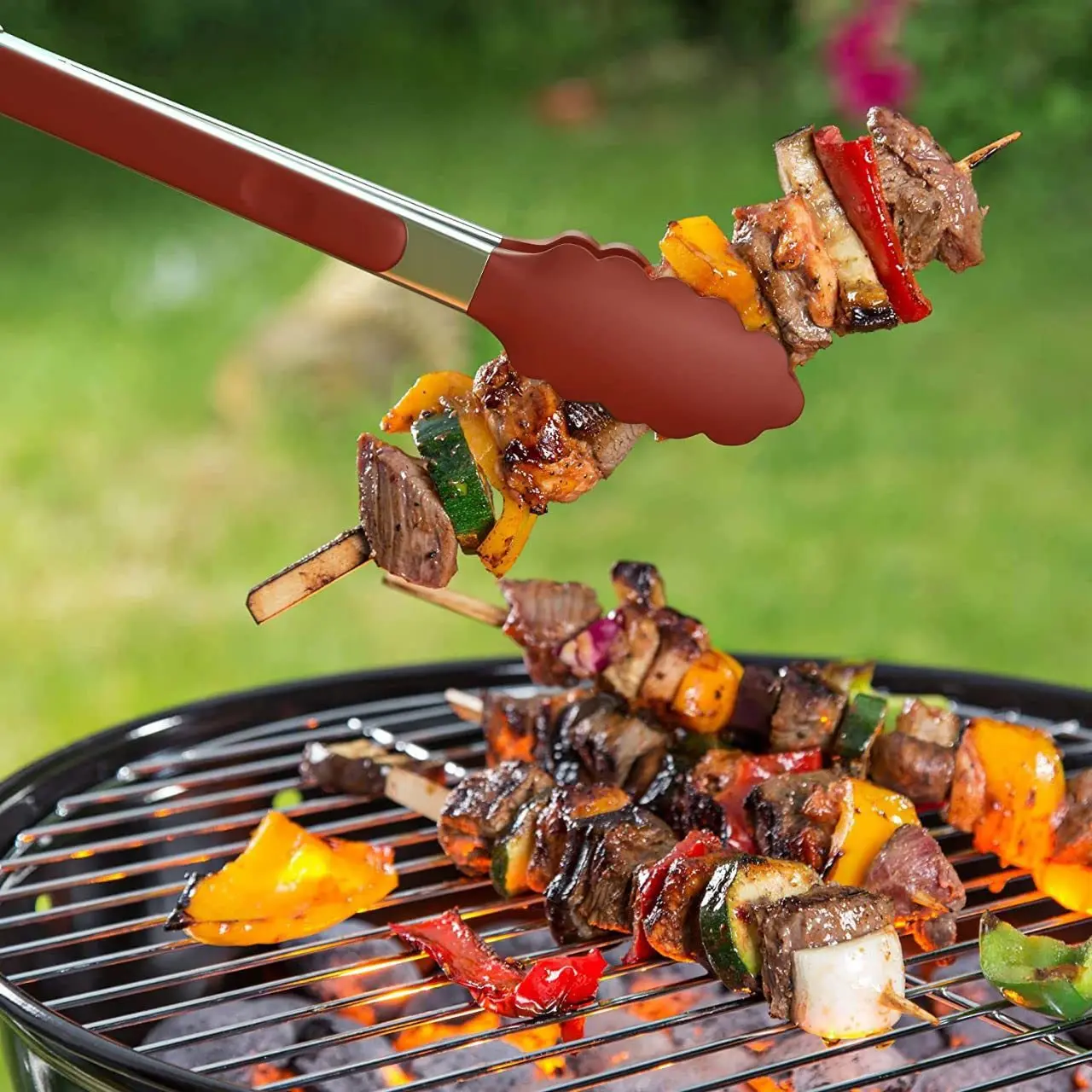 Wholesale Customized Logo Non-Stick BBQ Grilling Locking Tong Food Cooking Kitchen Silicone Tongs with Base supplier