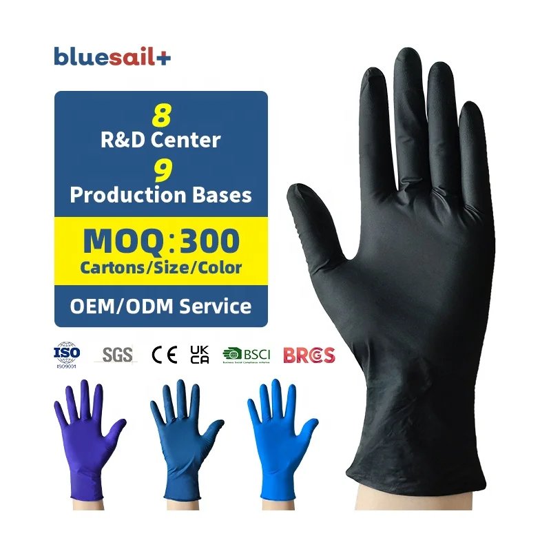 Protective Gloves Blue Sail Disposable Nitrile Examination Gloves