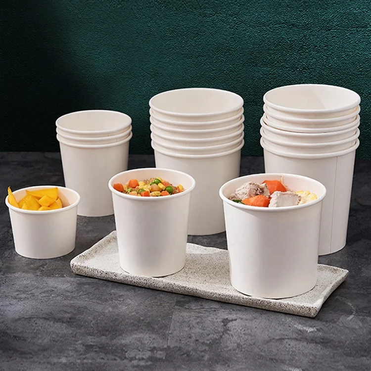 Custom Design Soup Takeaway Paper Bowl with Lid logo Printed Disposable Pasta for Take Away Fast Food Packing Bowls