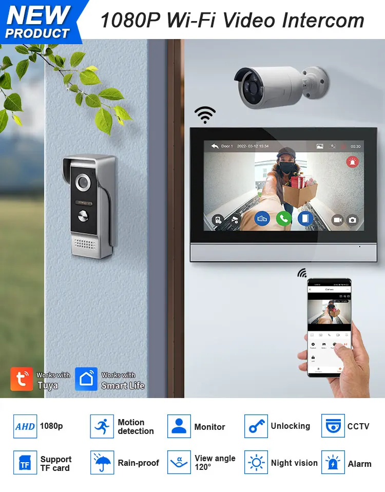 Smart Doorbell Video Doorphone For Villa Inch WiFi Doorbell Camera