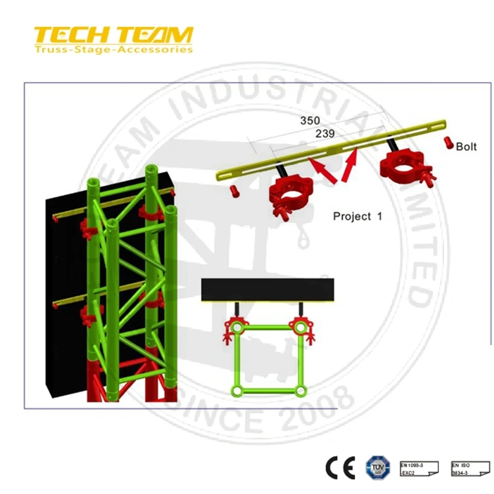 Universal Led Stack System Quick Ground Stack Install Led Screen Aluminium Truss Systems Led Screen Support Systems