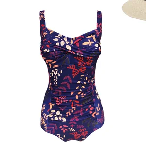 Custom Floral Design Beachwear Women's Purple Sleeveless Bikini Spandex/Nylon Anti-Bacterial Summer Beach