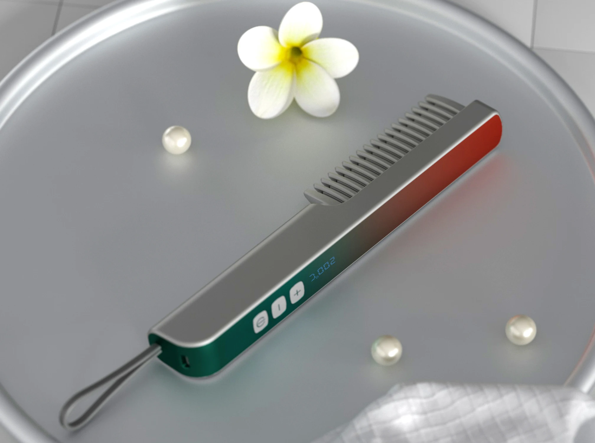 New Led Display Carry-On Usb Charging Cordless Portable Hair Straightener Brush With Lanyard Anti-Scald Design