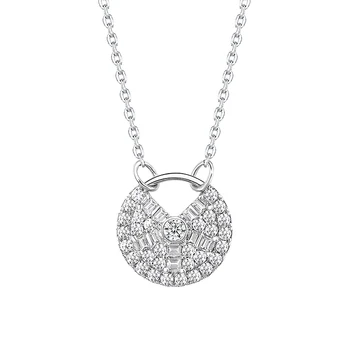 BAROLI cheap buy trendy fine jewelry 14k 18k white gold diamond pendant necklace for women