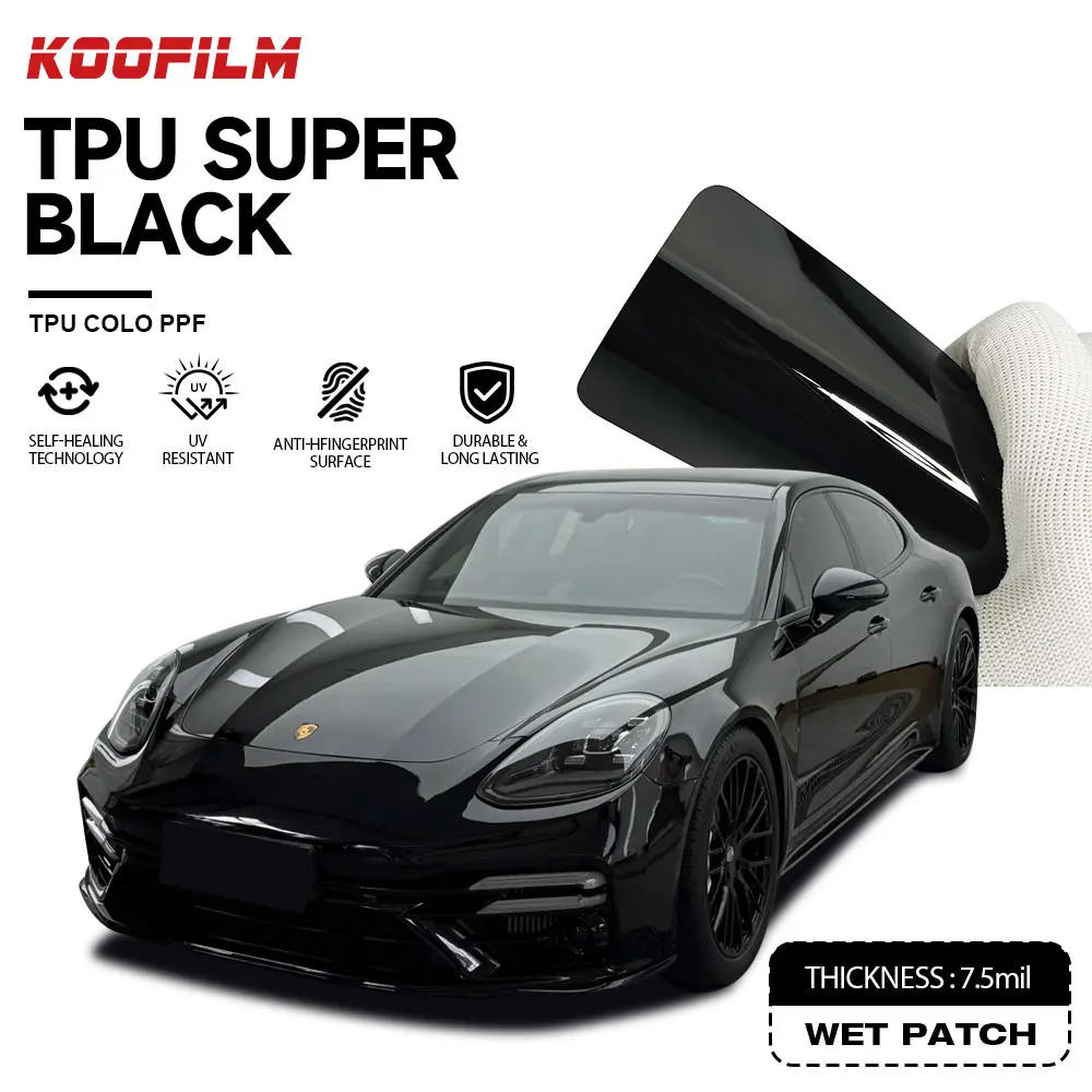 Gloss Black Glossy Car Wrap Protective Wrap Hydrophobic TPU Color PPF Color Changing