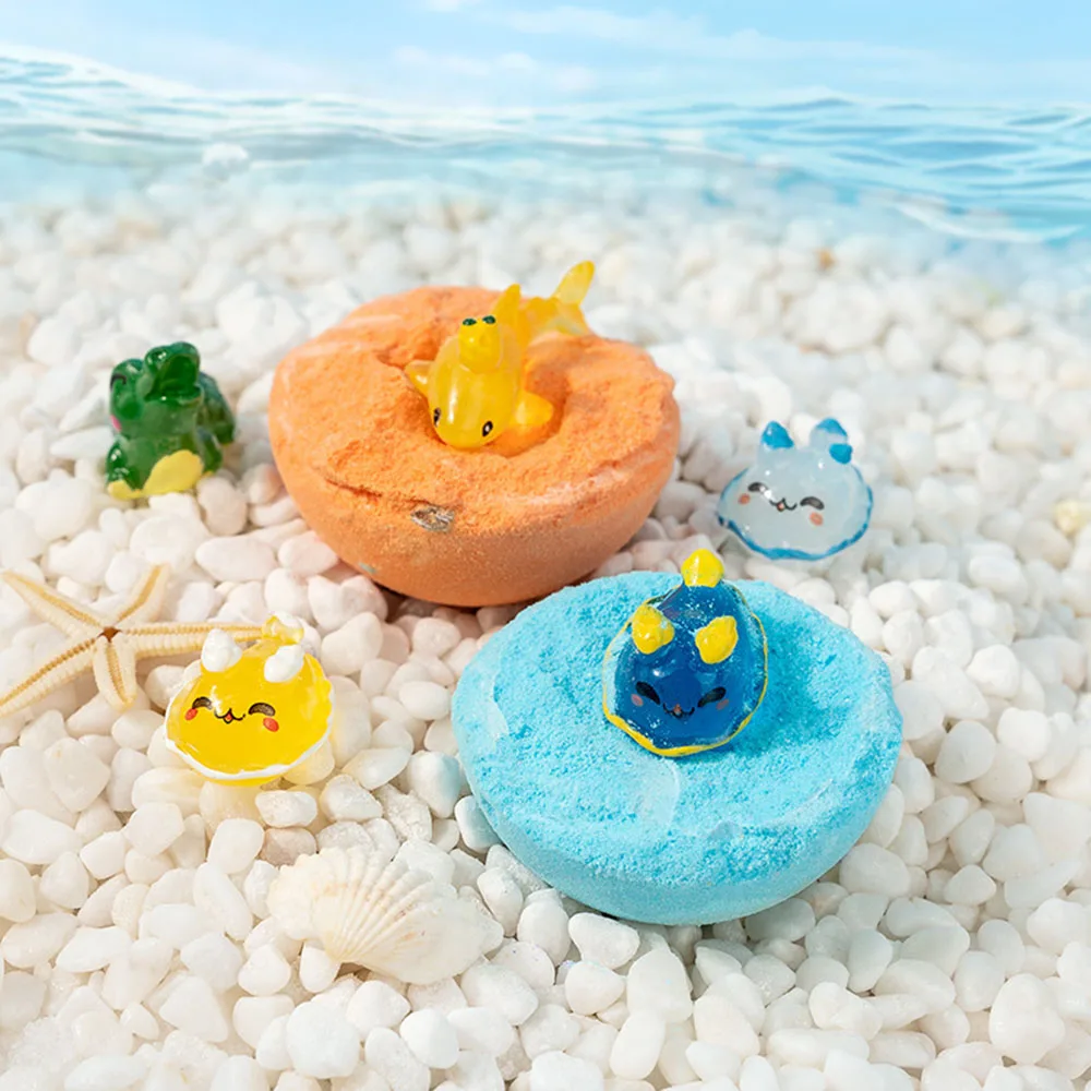 跨境彩色儿童沐浴炸弹趣味爆炸玩具即时漂浮盐浴球礼品套装