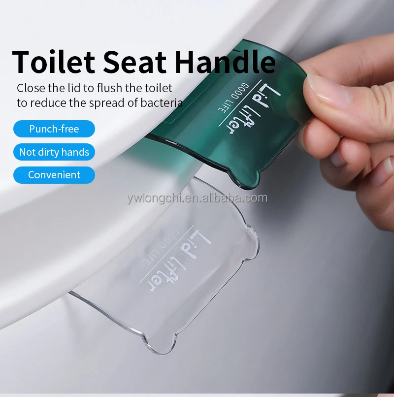 New Fashion Bathroom Seat Lifting Handle for Toilet Cover Lifter Plastic Adhesive Toilet Lid Lifter Handle Logo Custom
