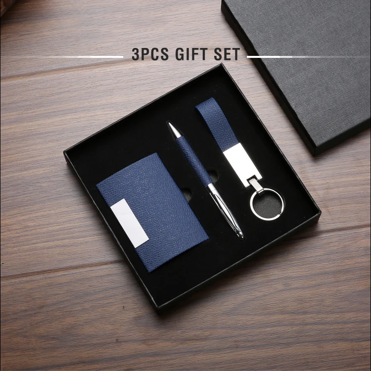 Custom Logo Card Holder And Pen Keychain Company Corporate Business Men