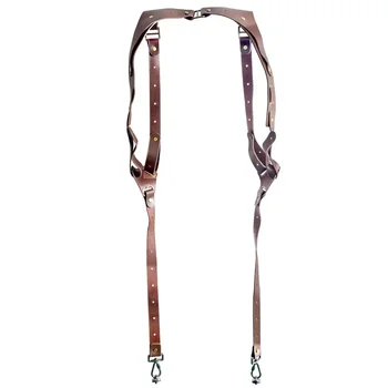 Luxury Genuine Leather Camera Strap Chest Hiking Travel Photographer Harness Double Shoulder Adjustable Camera Accessories detail image