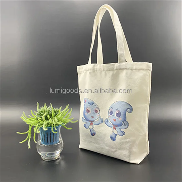 Reusable Shoulder Bag White Folding Bag Customize logo Canvas Tote Handbag