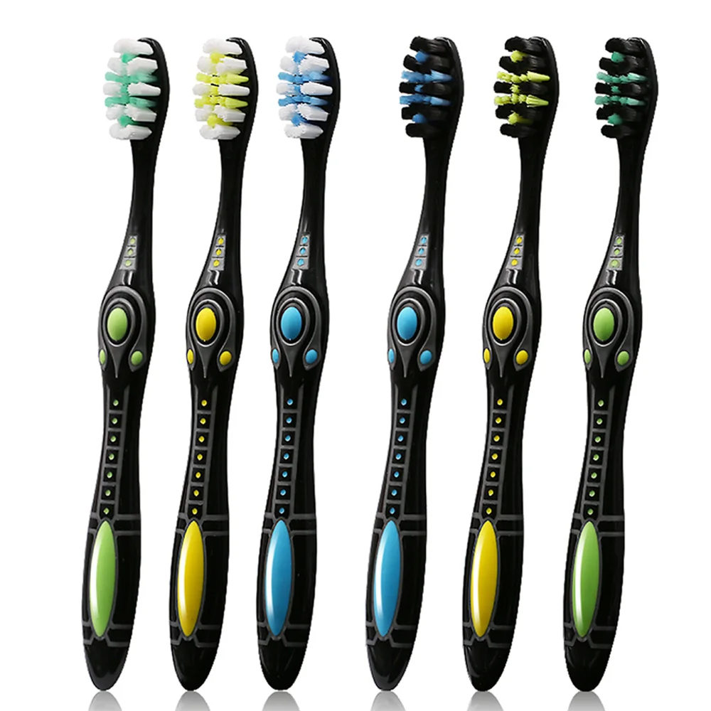 High Quality pp Rubber Handle Big Head Tooth Brush for Smokers
