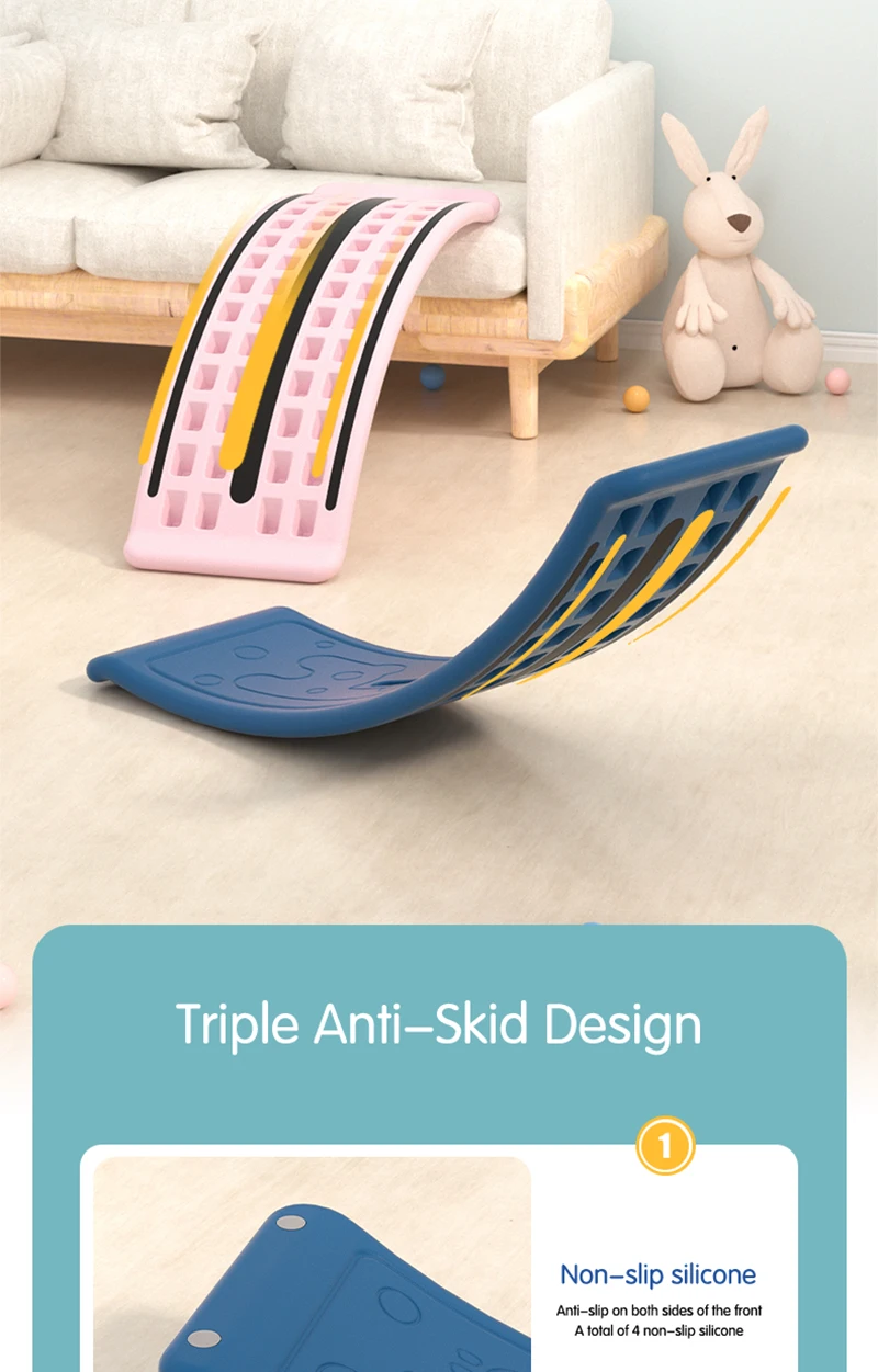 product children custom toddler toys plastic curvy trainer wobble surf yoga stability trainer kids balance board for fitness-5