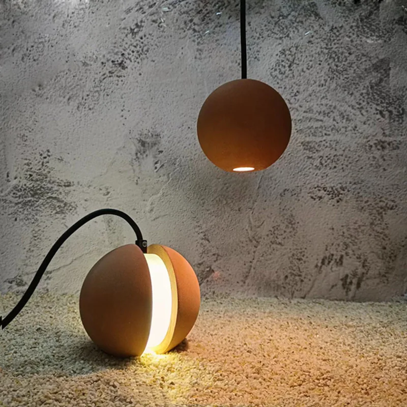 Futuristic Small Size LED Pendant Light Sphere-Shaped with Split Design for Artistic Interiors Cafe Decor Hanging Installation