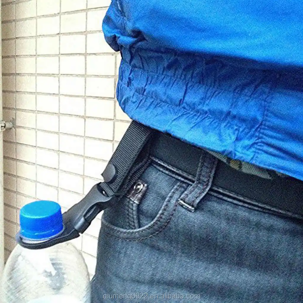 Tactical MOLLE Webbing Strap Clip Water Drink Bottle Holder Hook For Waist Belt 