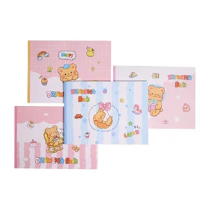 2026  Custom A4 Cute Cartoon Diary Bread Bear Draw Book Schetch Picture Book  for Students