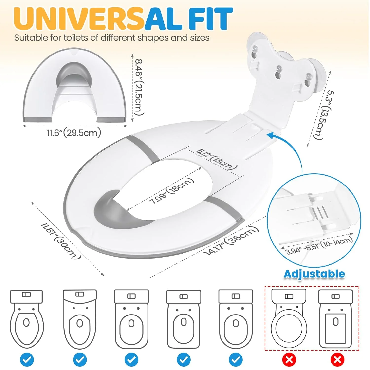 Innovative Foldable Potty Training Seat for Travel Use Non-Slip Toddler Toilet Seat Cover With Suction Cups Hygiene Solution