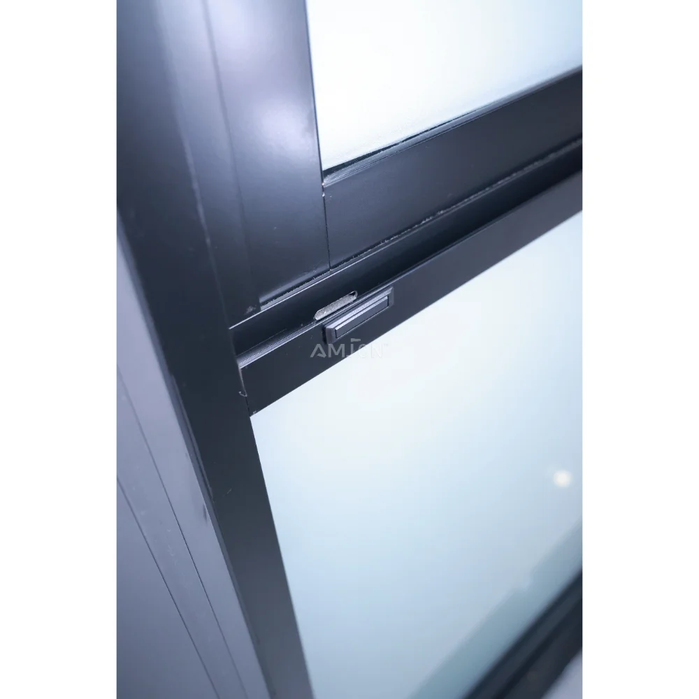 AMJ Factory Heat Insulation Champagne Color Aluminum Sliding Window Elegant Restaurant Aluminium Window Design Sliding windows