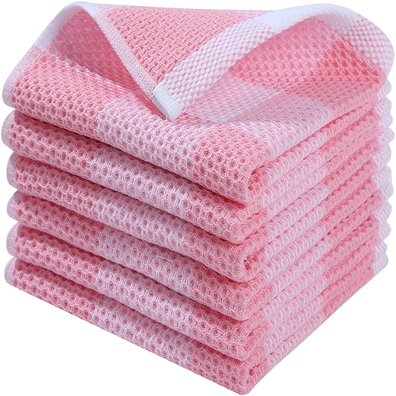 Hot sale 100% Cotton Waffle Dish Cloth Towels Plus Thickened Waffle Kitchen Rags Clean Towels