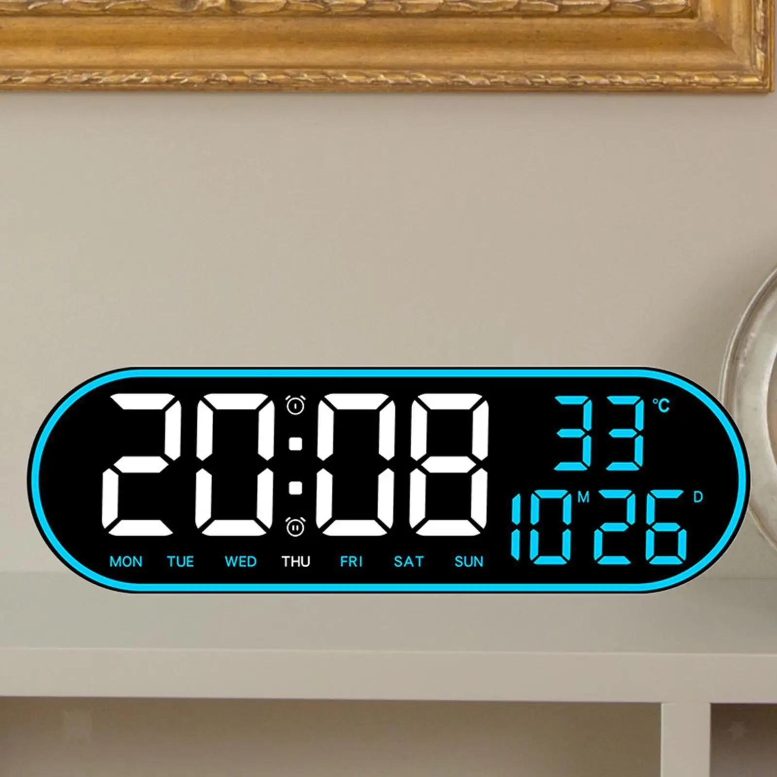 Modern Design LED Remote Control Digital Wall Countdown Alarm Clock With Adjustable Brightness
