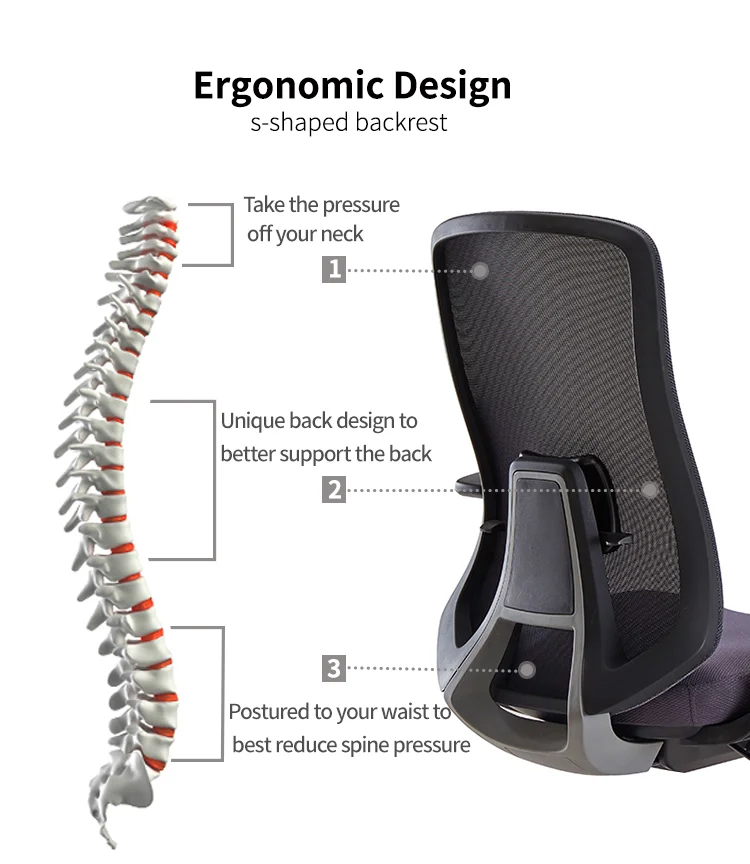 Office Chair Revolving Middle Back Mesh factory