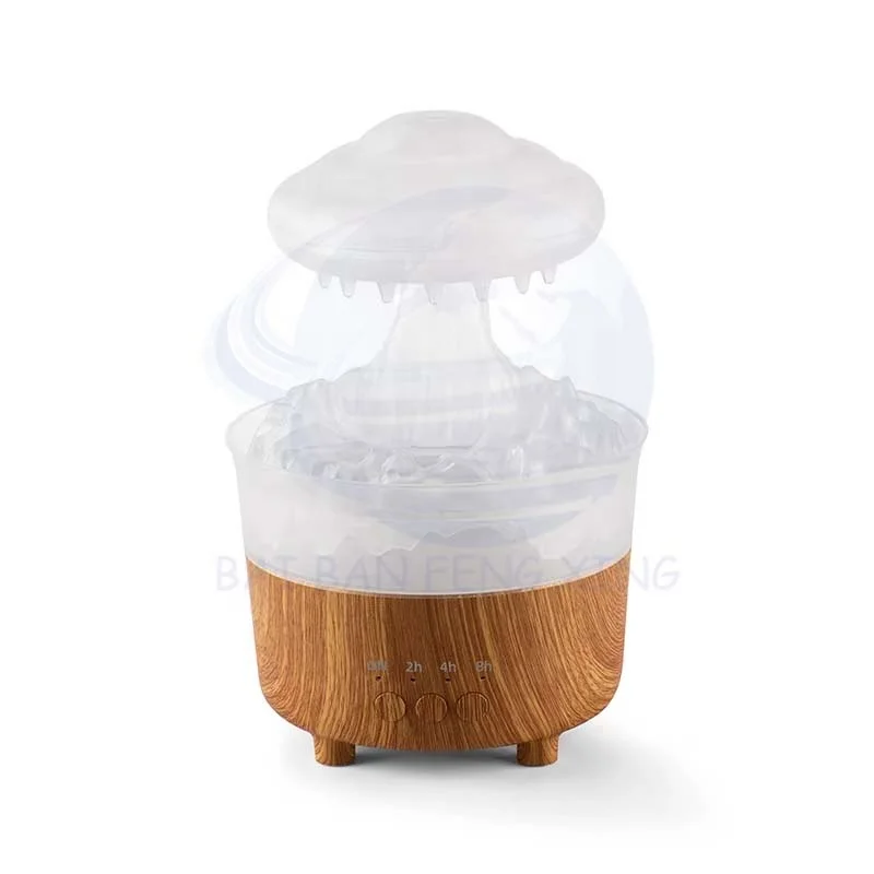 クリエイティブ7色ライト雨粒アロママシン デスクトップ オフィス アロマ クラウド加湿器 3