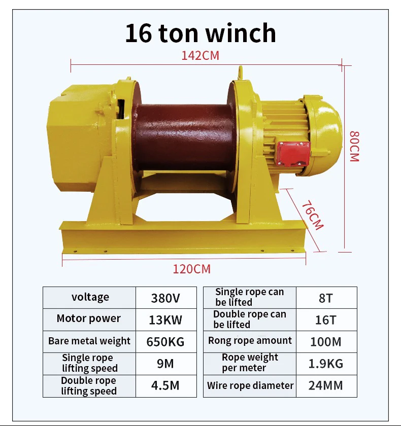 Custom Electric Winch Crane Multifunctional Building Hoisting Winch