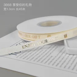 Оптовая продажа индивидуальные красочные атласные подарочные ленты с принтом логотипа Цветочная атласная корсажная лента декоративная