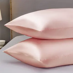 Pure Natural Silky Pillowcases 100% Silk Stain Soft Luxury Pillowcase for Hair and Skin Anti-bacteria Stain Pillowcase