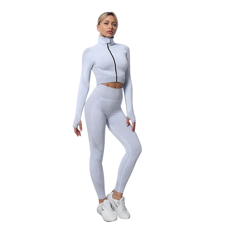 Conjunto de ropa de Yoga para mujer Leggings sin costuras chándal Top cort 