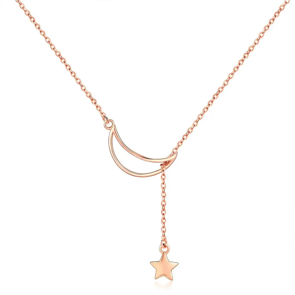 Fashion Rose Gold Plated Moon Pendant 