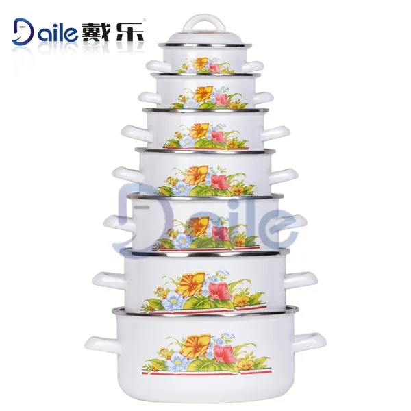 7 шт., набор эмалированной кухонной посуды для домашнего приготовления