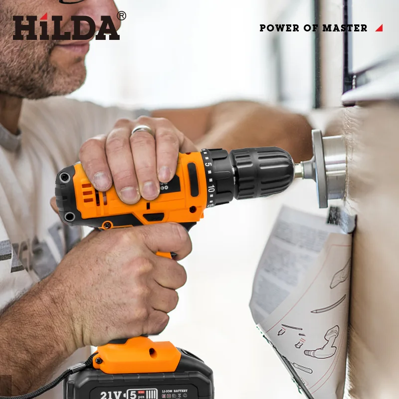 HILDA Electric Drill Cordless Screwdriver Lithium Battery Mini Drill  Cordless Screwdriver Power Tools, EU Plug, Model:16.8V with Plastic Box,  snatcher