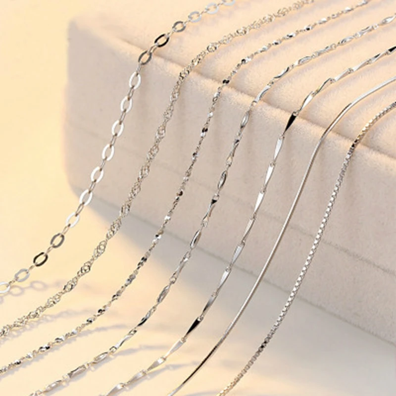 WHOLESALE 925 SOLID STERLING SILVER 5PC PLAIN CHAIN LOT-18 INCH P999