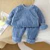 Blue-flannel pajama set
