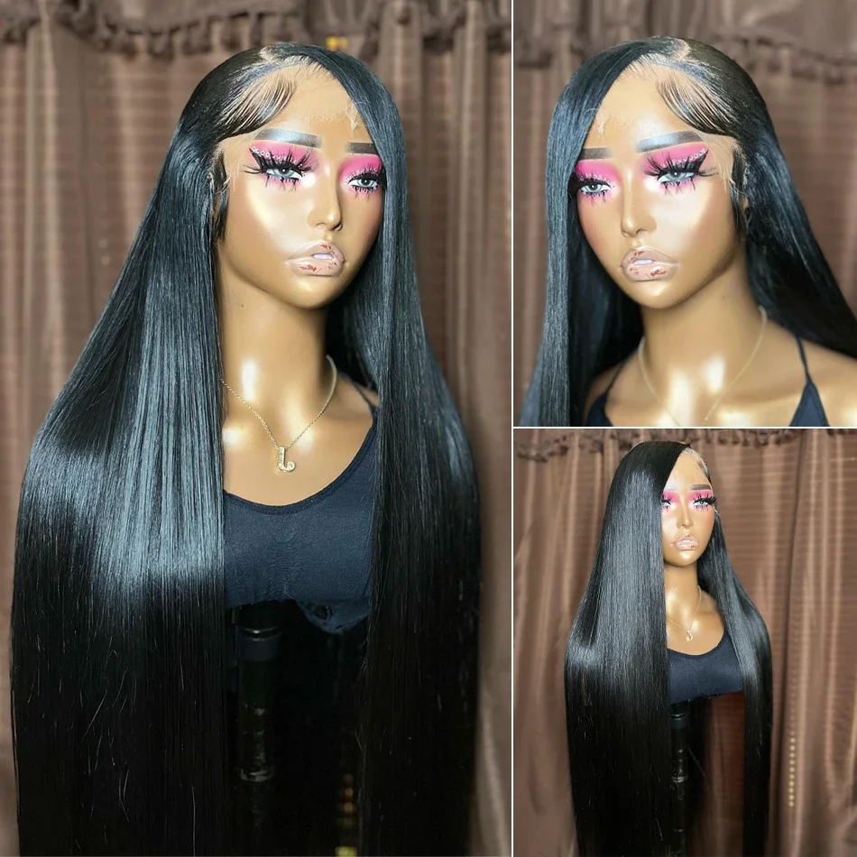 13x6 HD Transparent Lace Front Echthaar Perücken PrePlucked Brasilianische Gerade Frontal Perücken Für Frauen_voghion.com