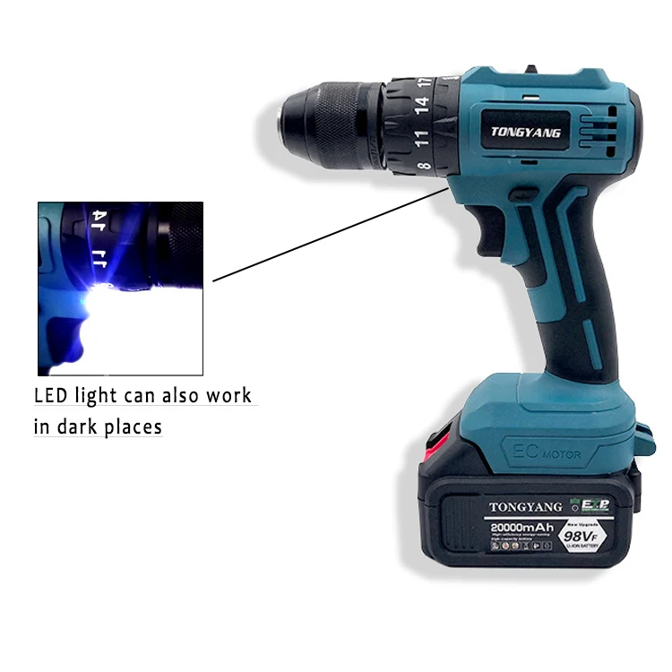 Worksite Brushless Power Drills Hammer Screwdriver Drill Machine