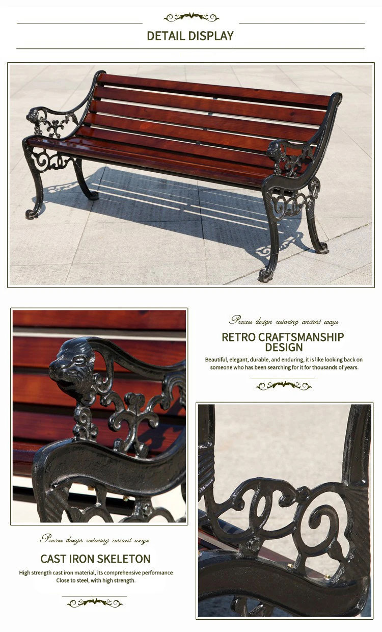 product modern style solid wood bench stainless steel outdoor furniture for patio park school hotel use-61