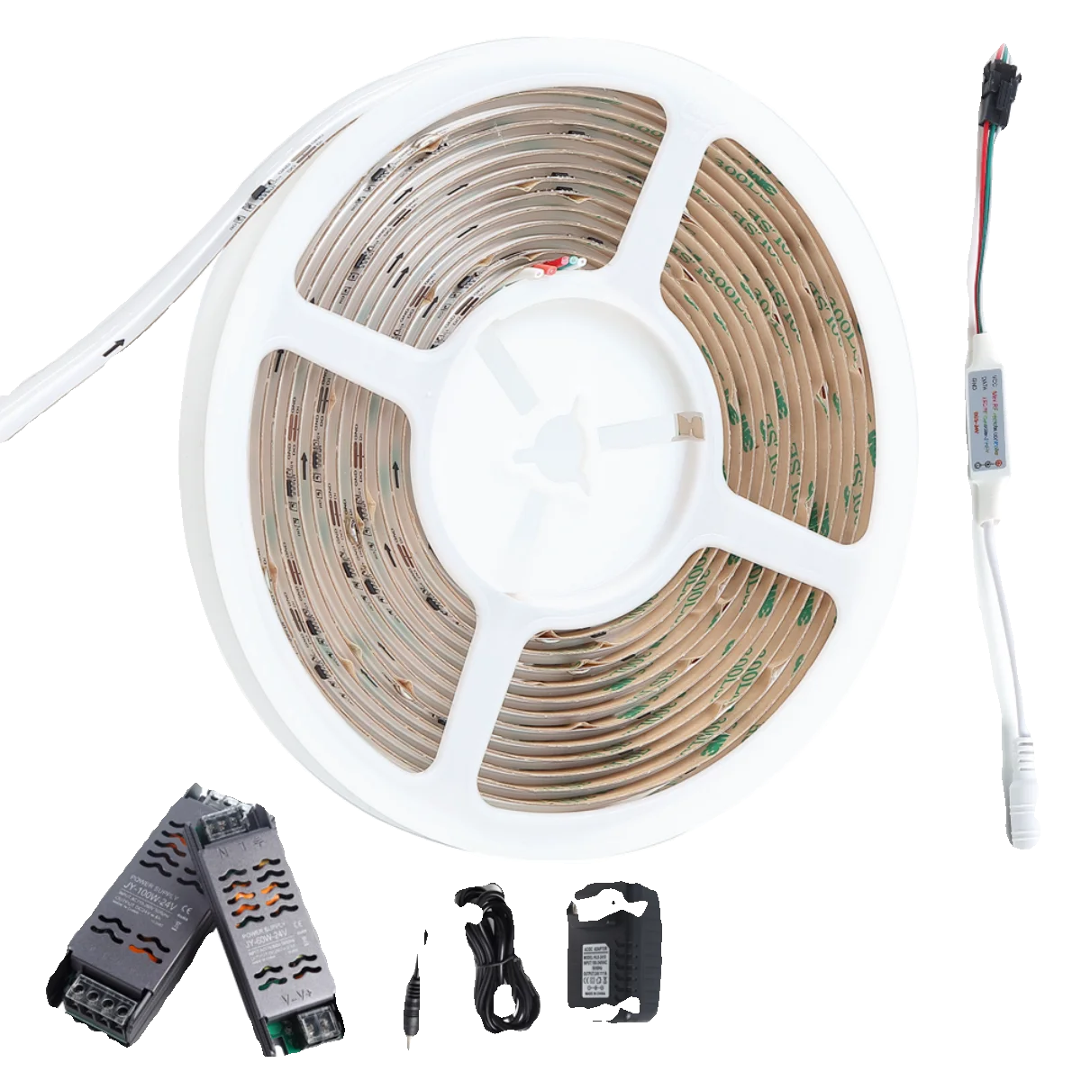 12-V-/24-V-COB-IP20-Farblichtstreifen mit Farbverlaufseffekt („Flowing Horse Race“), vollfarbig, RGB, ultradünn, programmierbarer LED-Streifen für KTV