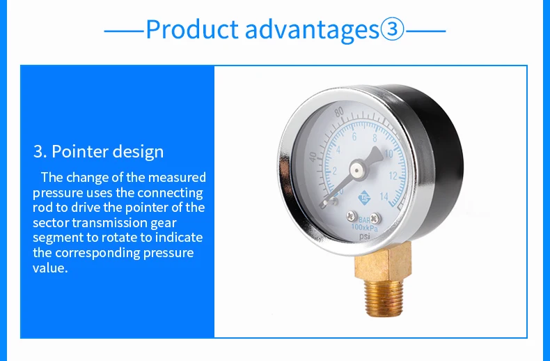 Water Digital Gauges Cheap Price High Quality 0-200 Psi 0-14 Bar 1/8 Npt 40mm Radial Pressure Gauge
