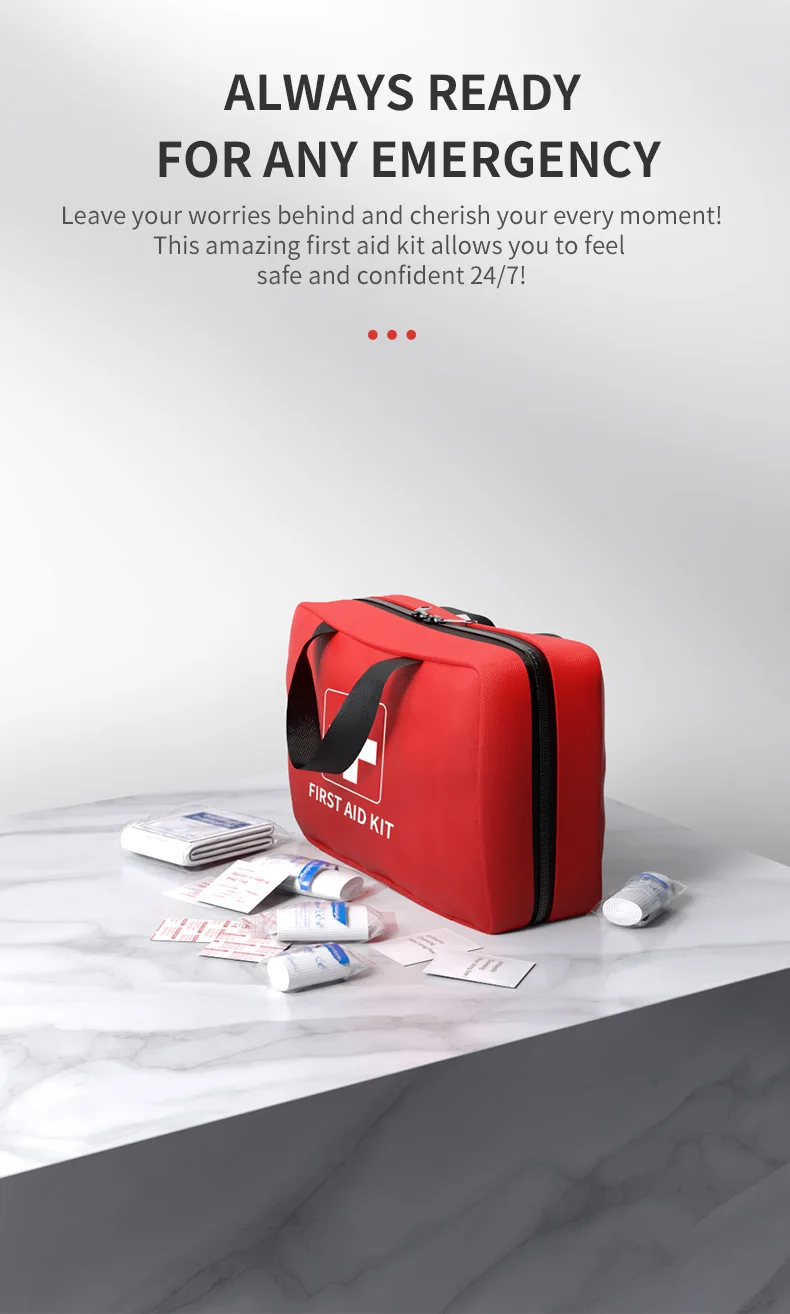 220 Piece Waterproof Personalized First Aid Survival Emergency Kit Empty Bag With Medical