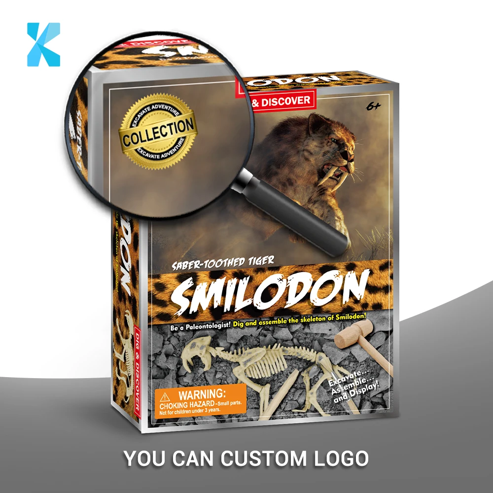 Пластиковая сборка, обучающая детская археологическая игрушка, саблезубый тигр, наборы для сборки