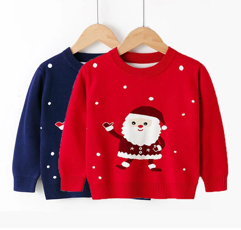 Winter Christmas  Children Long Sleeve   Knitted sweater Clothes for Baby Boys Girls