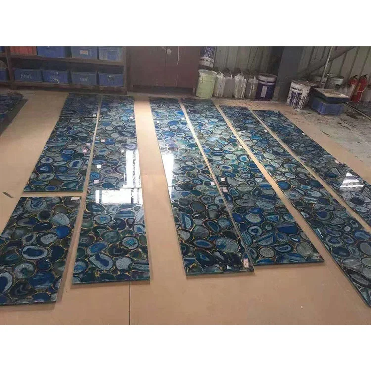product blue agate stone semi agate stone for countertops  bar tops kitchen tops desktop-1