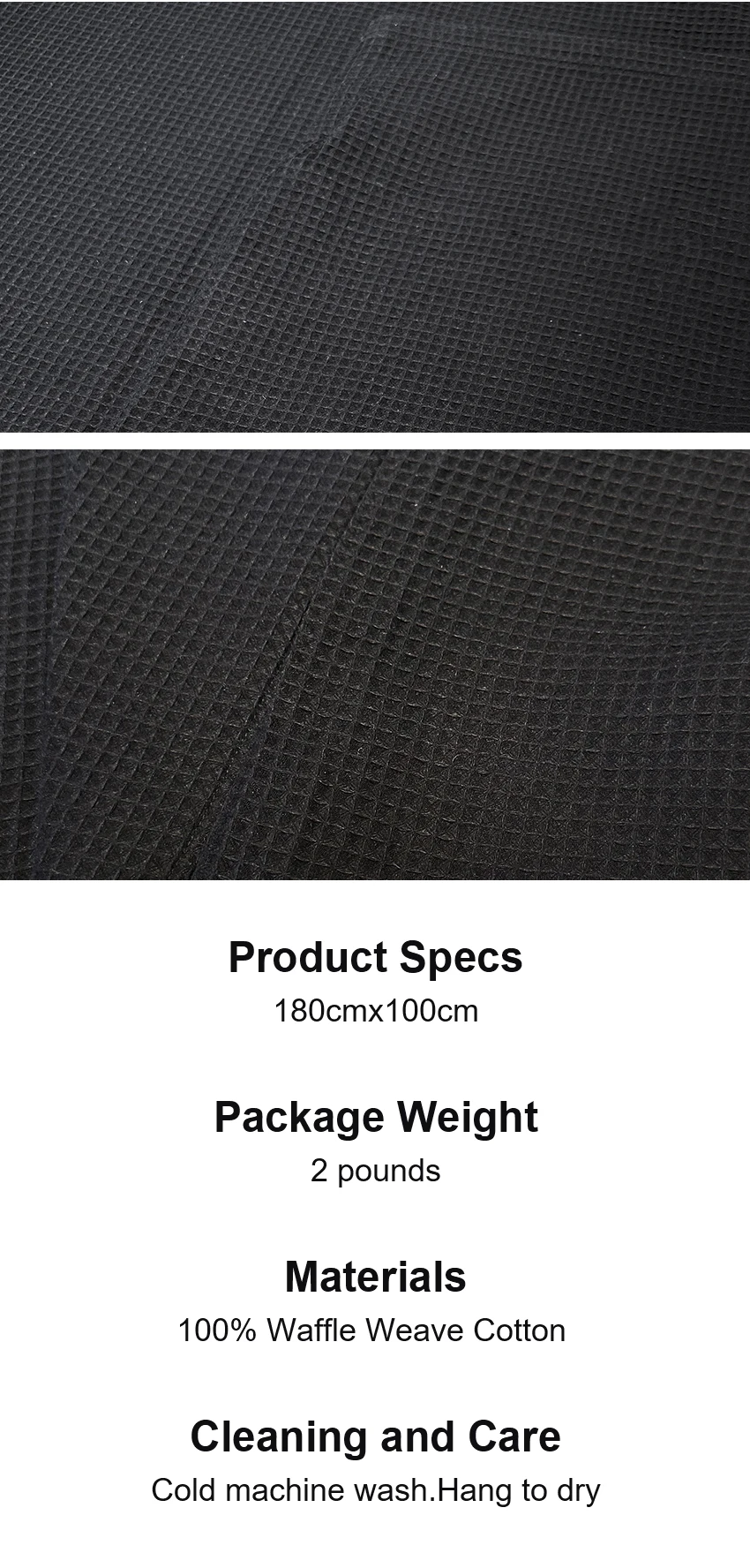 Custom Soft Breathable 100% Cotton Weave Waffle Sauna Blanket Towel Insert for Sauna Blanket for Spa