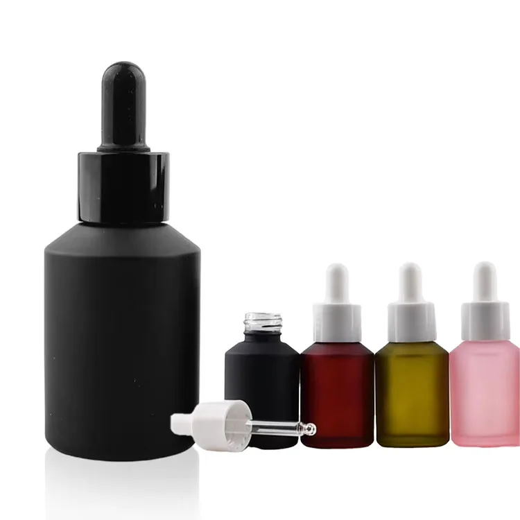 Frosted Apothecary Hot Sale Amber Black Hair Oil Black Uv Violet Glass Jar and Bottle Plastic Cap with Dropper and Pump Spray