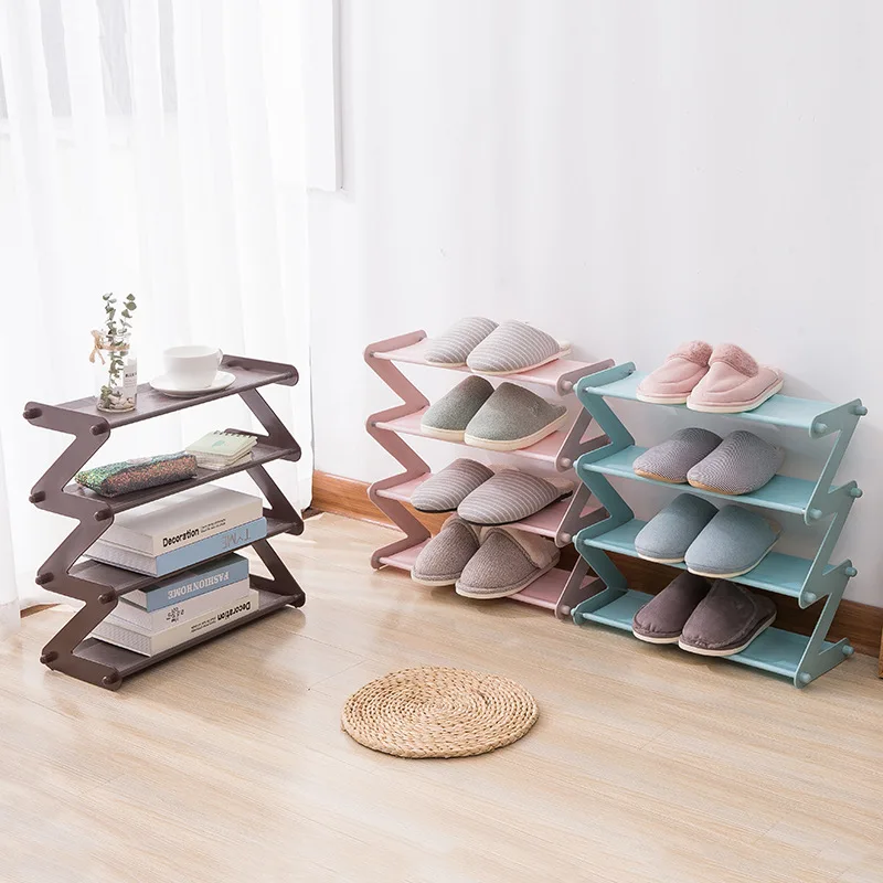Simple Assembly Plastic Shoe Rack Z-Type Tier Storage