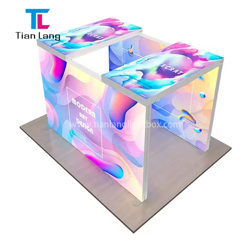 Madaliang mag-install na modular aluminum fabric 3x3 laki trade show custom exhibition booth para sa display Stand light box