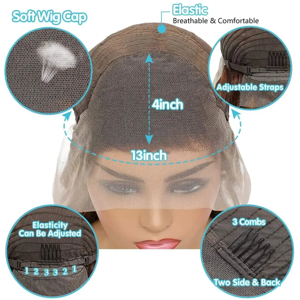 Bob-Perücke P4/27, Honigblond, Spitze vorne, Echthaar, lockig, vorgezupft, Babyhaar, gewellt_voghion.com