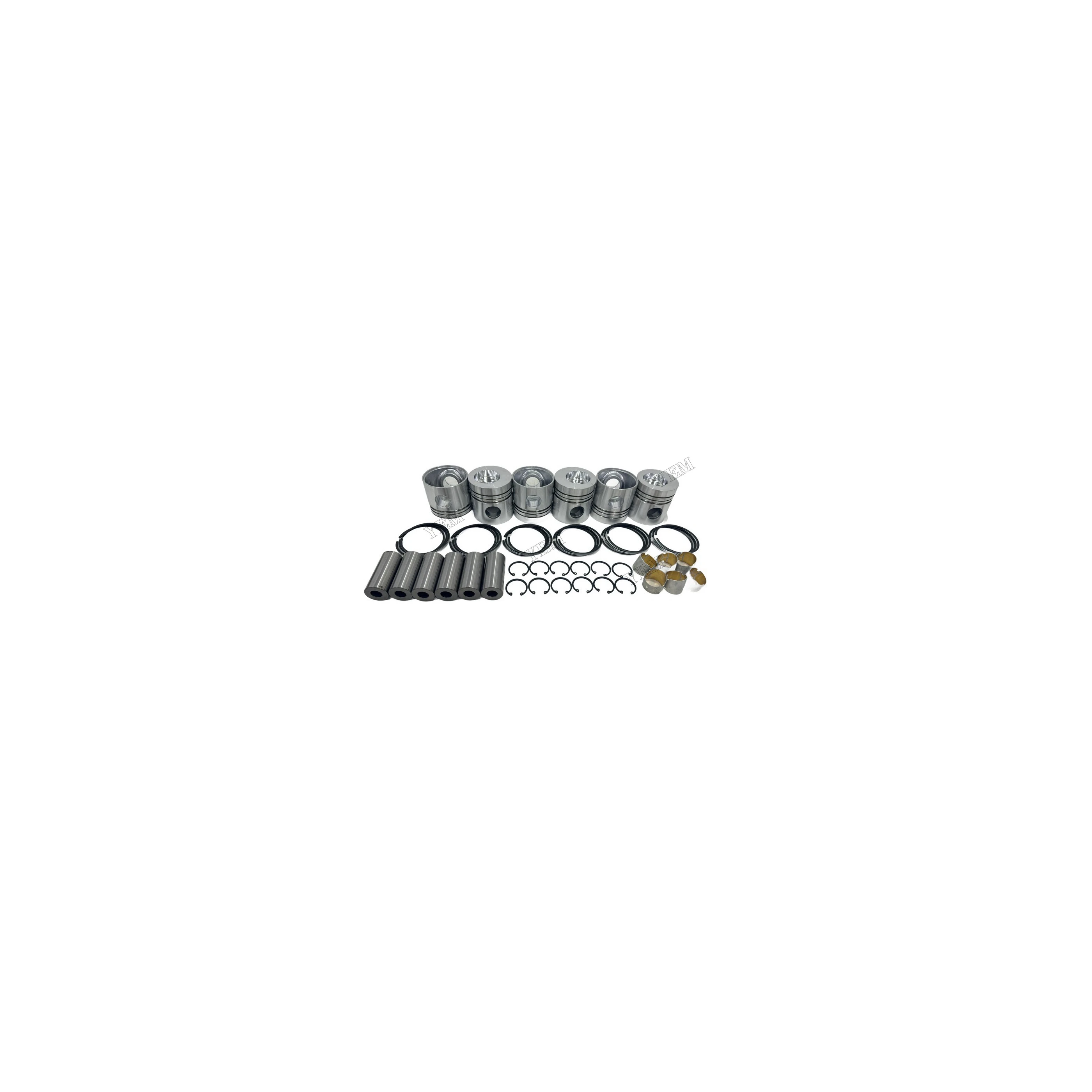 6D105 Piston Set With Rings Fits for Komatsu Replacement Aftermarket Engine Parts